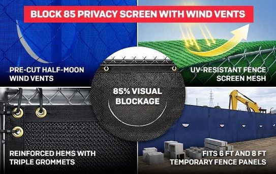 Block 85 Privacy Screen | Half-Moon Wind Vents