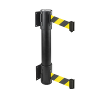 15'L Retractable Double Belt Barrier | Wall Mounted