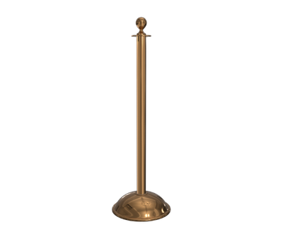 Polished Brass Ball Top Stanchion Post with Dome Base